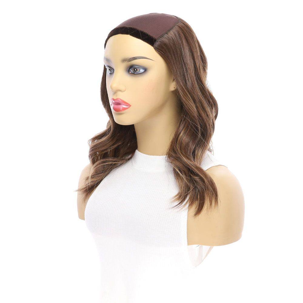 16" HatFall Wig Medium Brown Balayage - Image 6