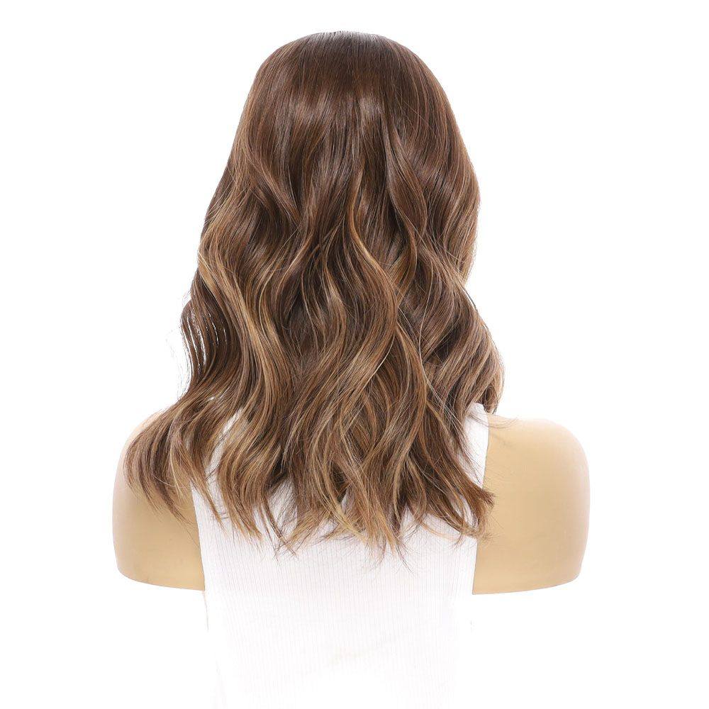 16" HatFall Wig Medium Brown Balayage - Image 8