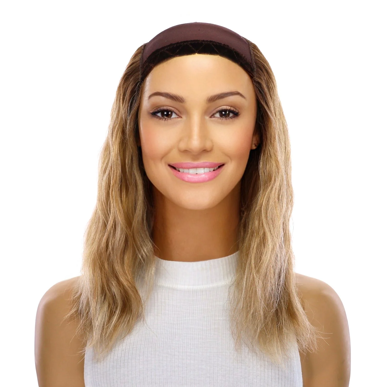 16" HatFall Wig Ash Blonde Wavy - Image 2