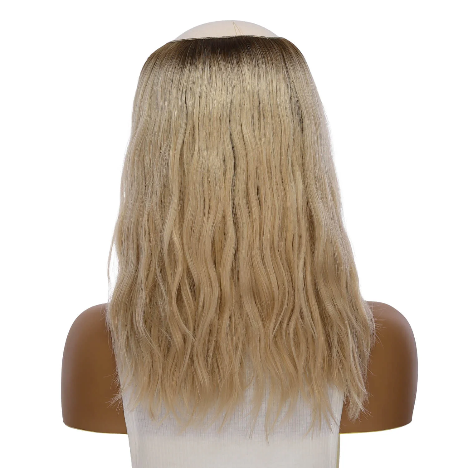 16" HatFall Wig Beige Blonde Wavy - Image 3