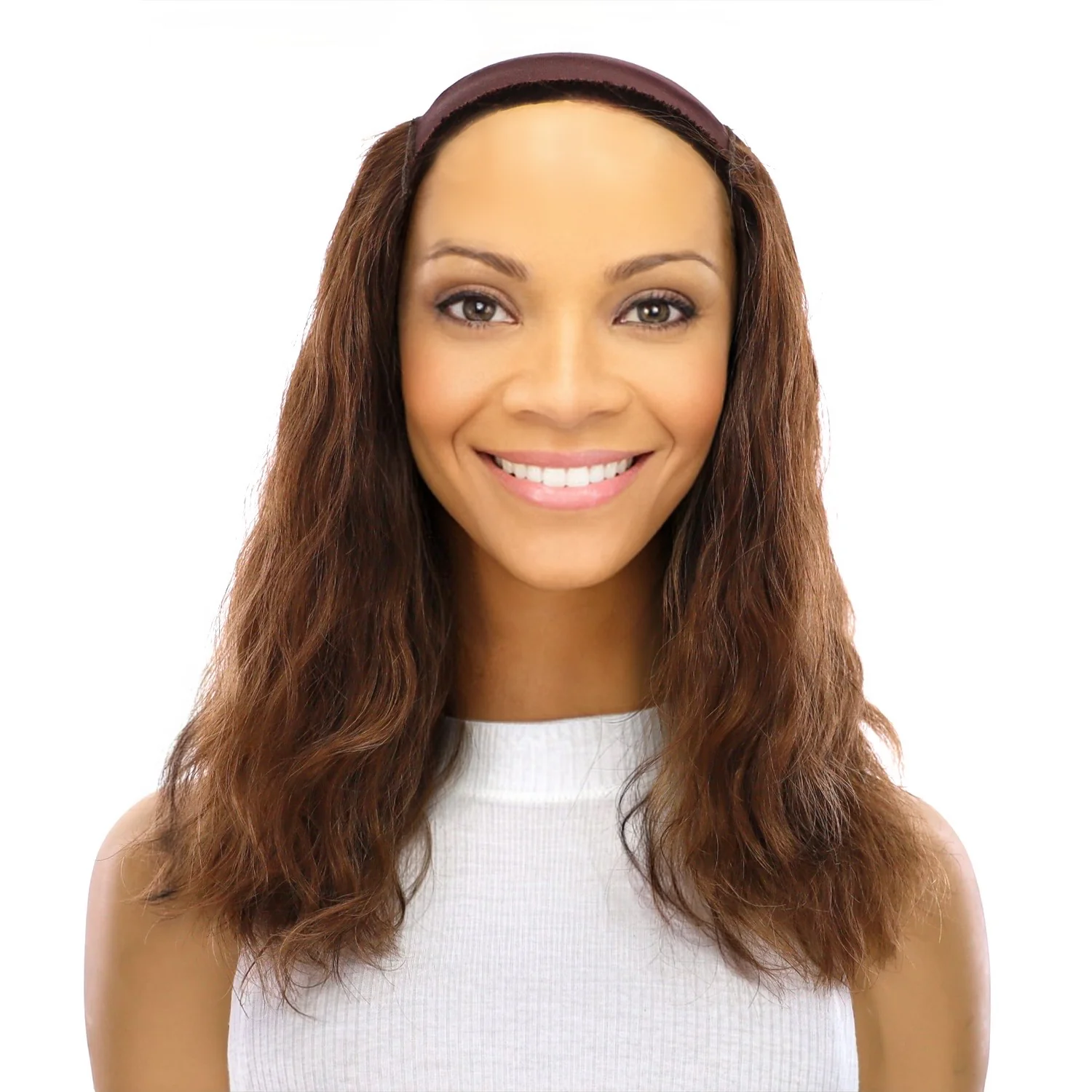 16" HatFall Wig Medium Brown Babylight Wavy - Image 2