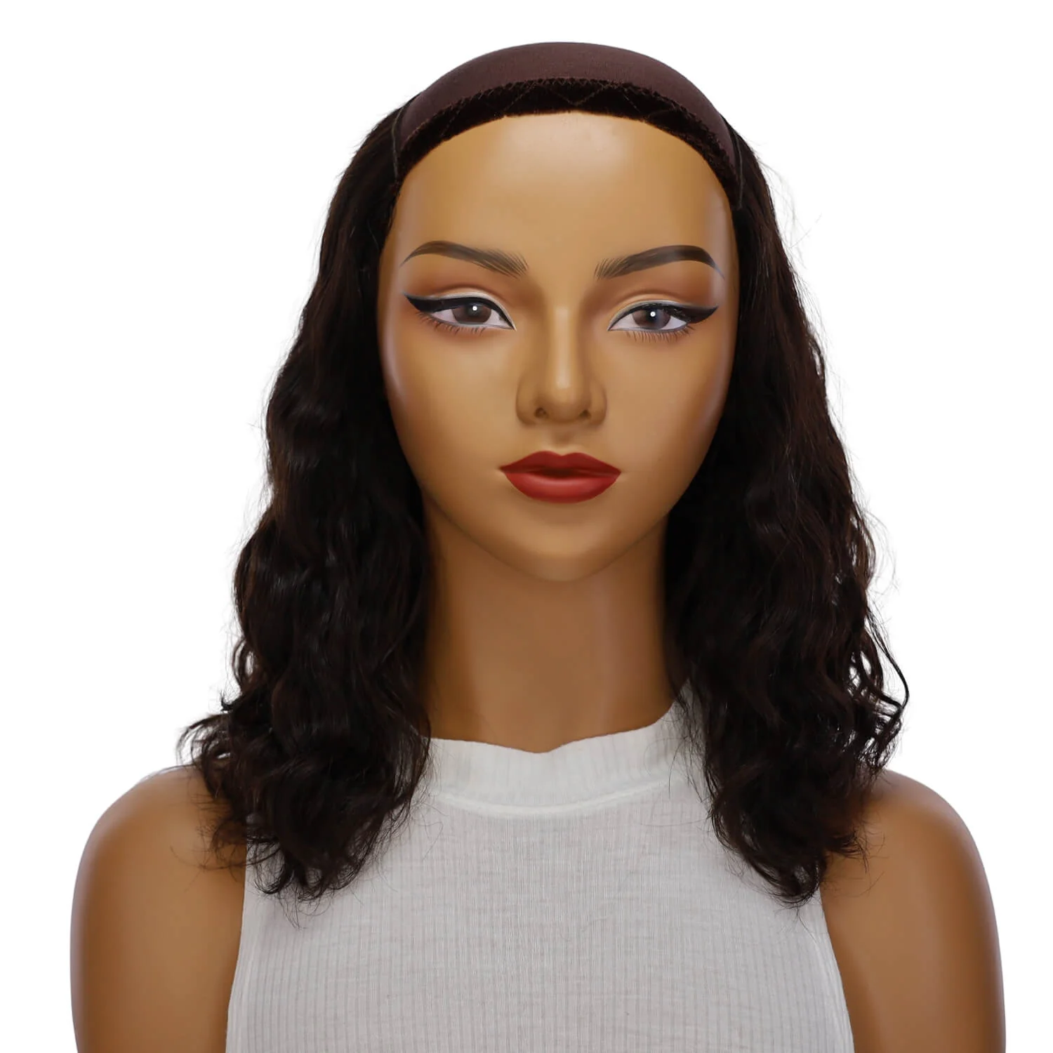 16" HatFall Wig Soft Black Wavy - Image 2