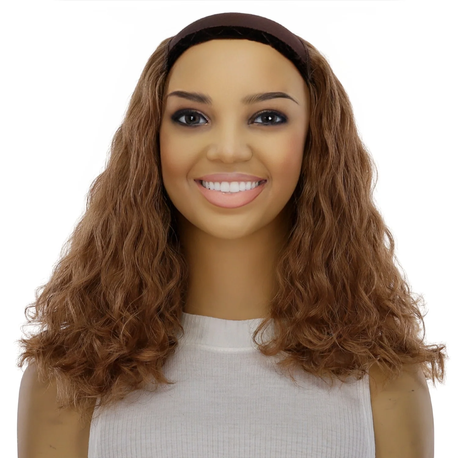 16" HatFall Wig Strawberry Blonde Wavy - Image 2