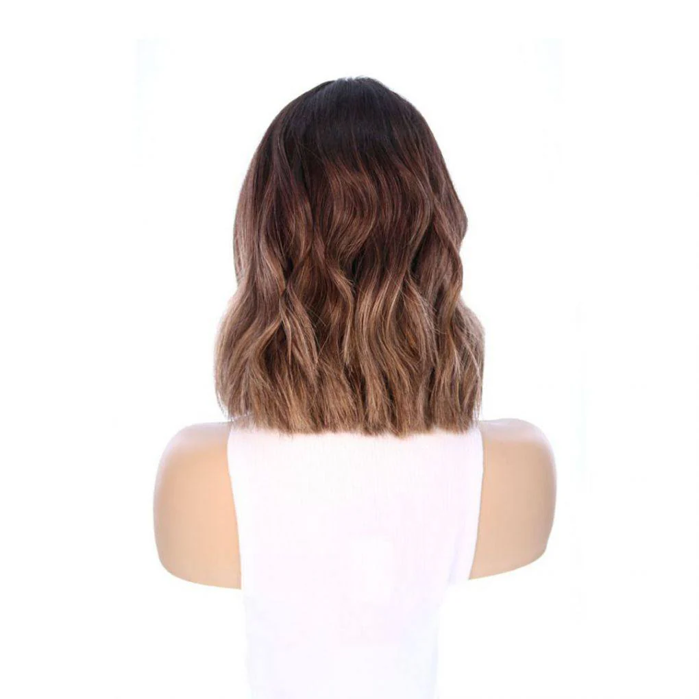 16" Divine Lace Top Wig Dark Brown Balayage w/ Partial Rooting - Image 5