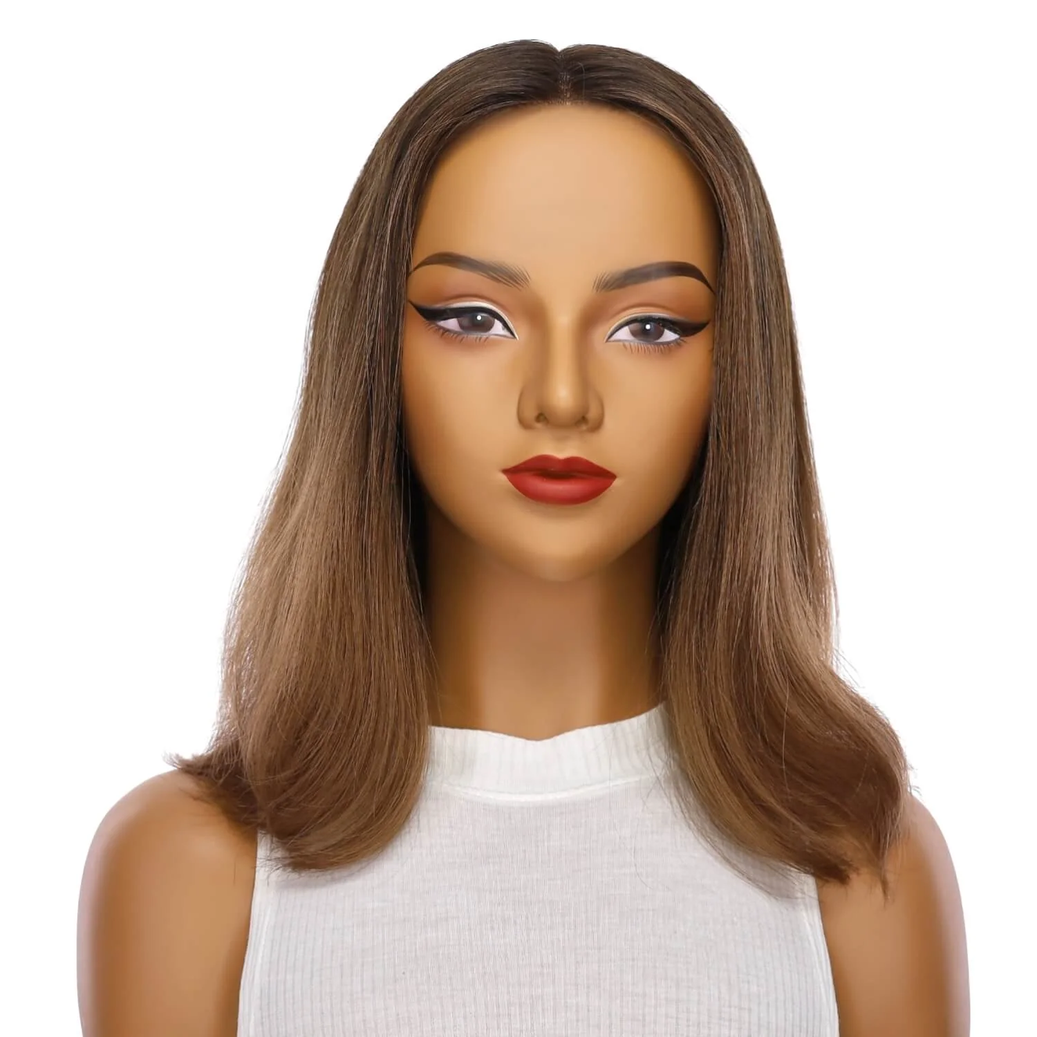 16" Divine Lace Top Wig Dark Brown Ombre - Image 2