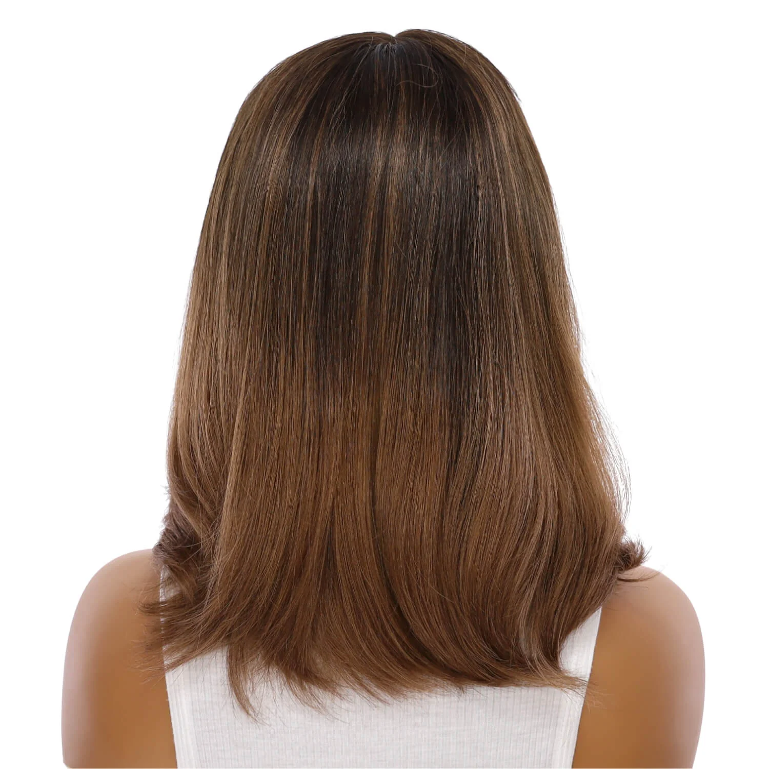 16" Divine Lace Top Wig Dark Brown Ombre - Image 3