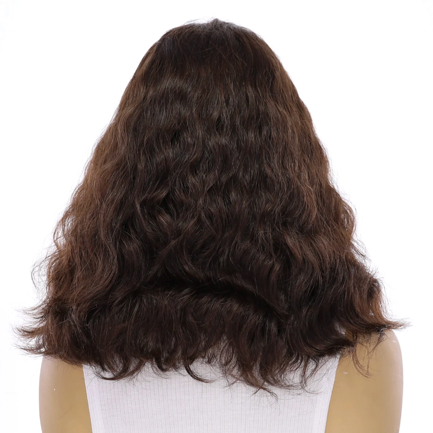 16" Divine Lace Top Wig Dark Brown Wavy - Image 3