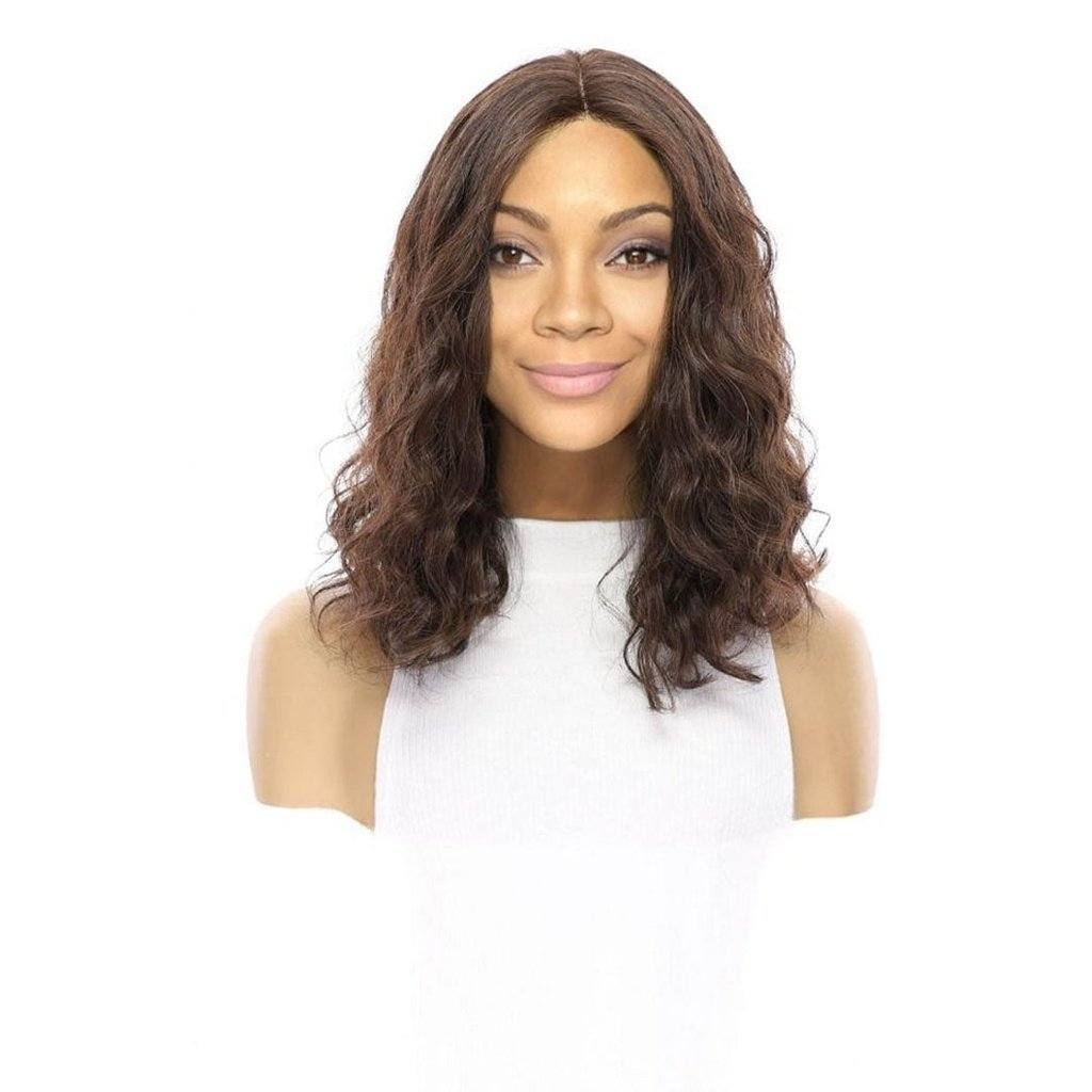 16" Divine Lace Top Wig Dark Brown Wavy - Image 5