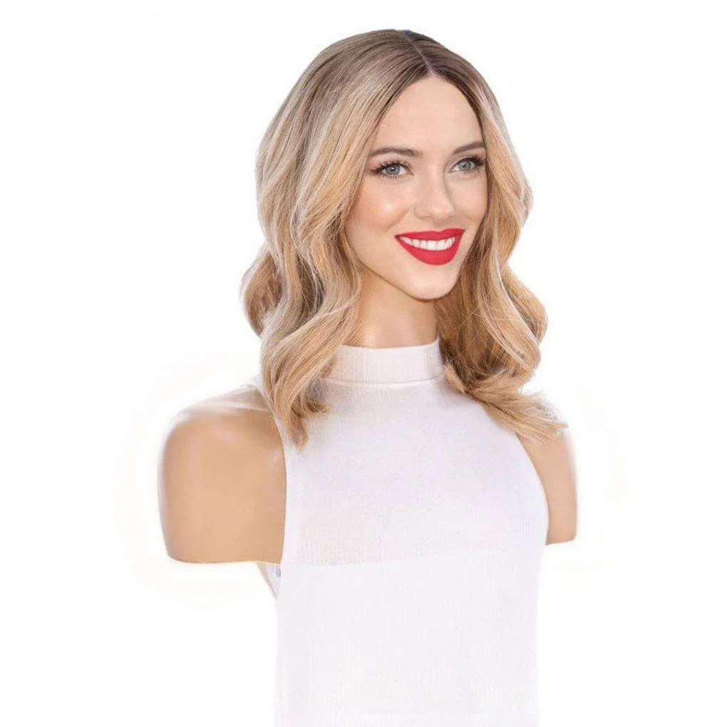 16" Divine Lace Top Wig Golden Blonde w/ Partial Rooting