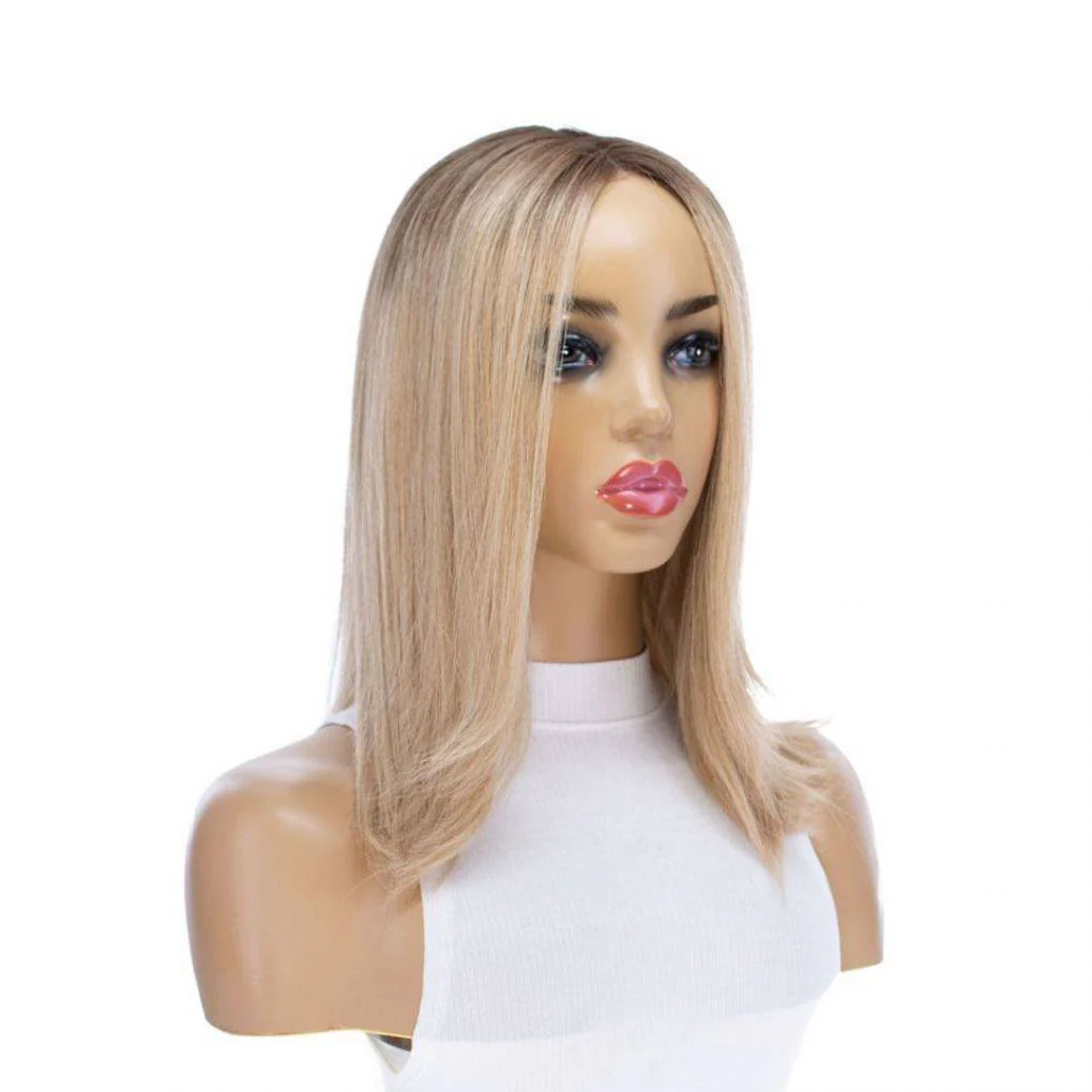 16" Divine Lace Top Wig Golden Blonde w/ Partial Rooting - Image 4