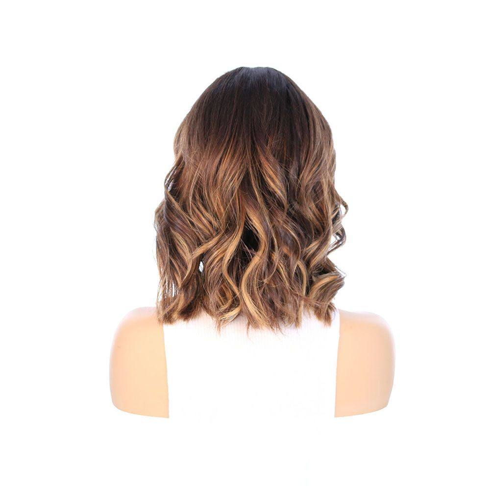 16" Divine Luxe Lace Top Wig #Dark Brown w/ Honey Blonde Balayage - Image 4