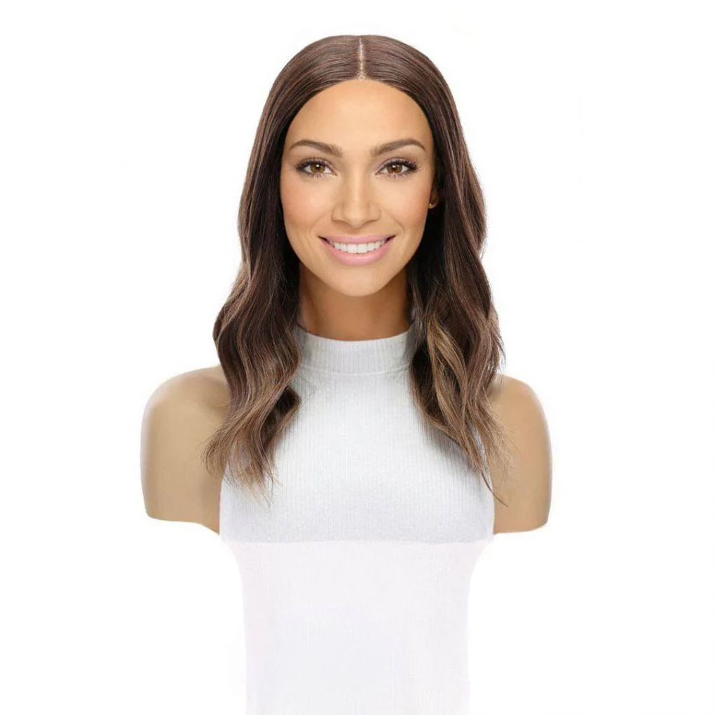 16" Divine Lace Top Wig Medium Brown Balayage - Image 2