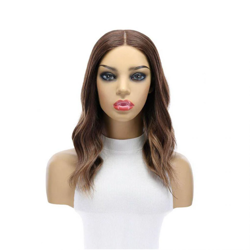 16" Divine Lace Top Wig Medium Brown Balayage - Image 4