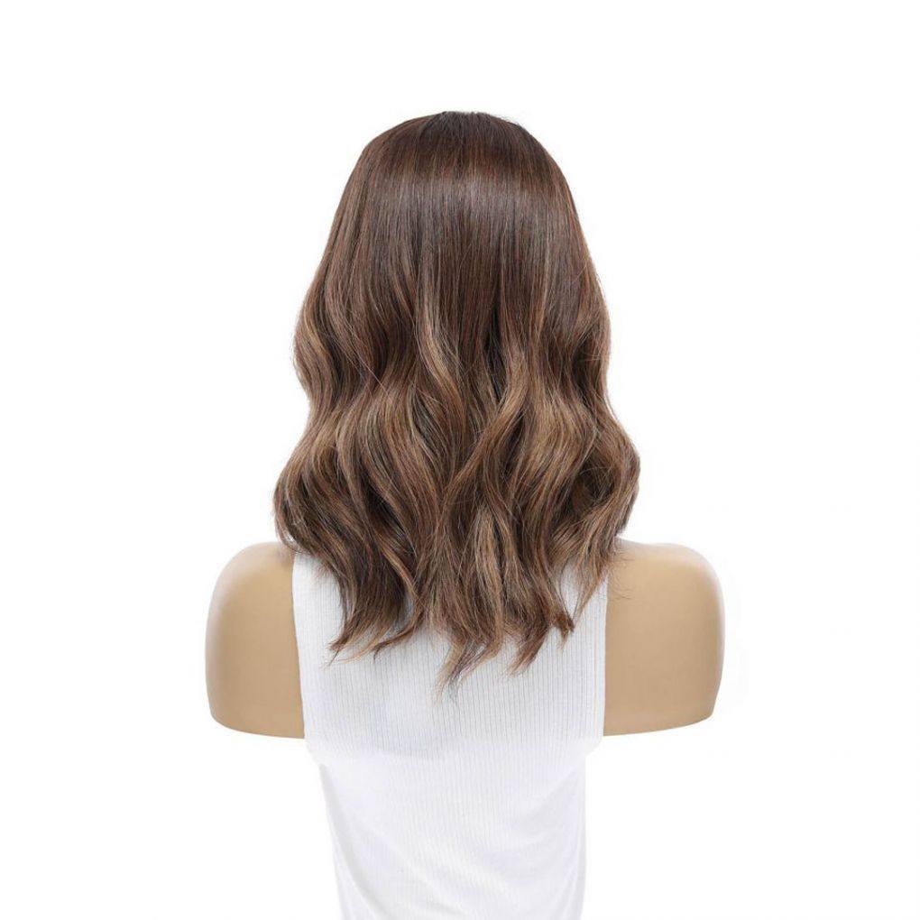 16" Divine Lace Top Wig Medium Brown Balayage - Image 6
