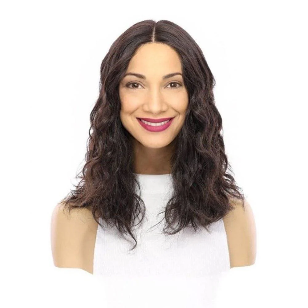 16" Divine Lace Top Wig Natural Black Wavy - Image 5