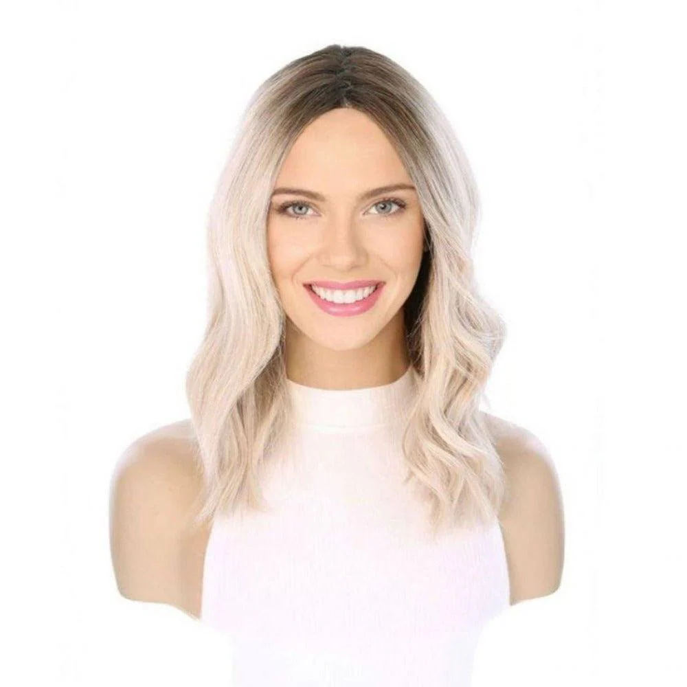 16" Divine Lace Top Wig Platinum Blonde w/ Full Rooting - Image 2