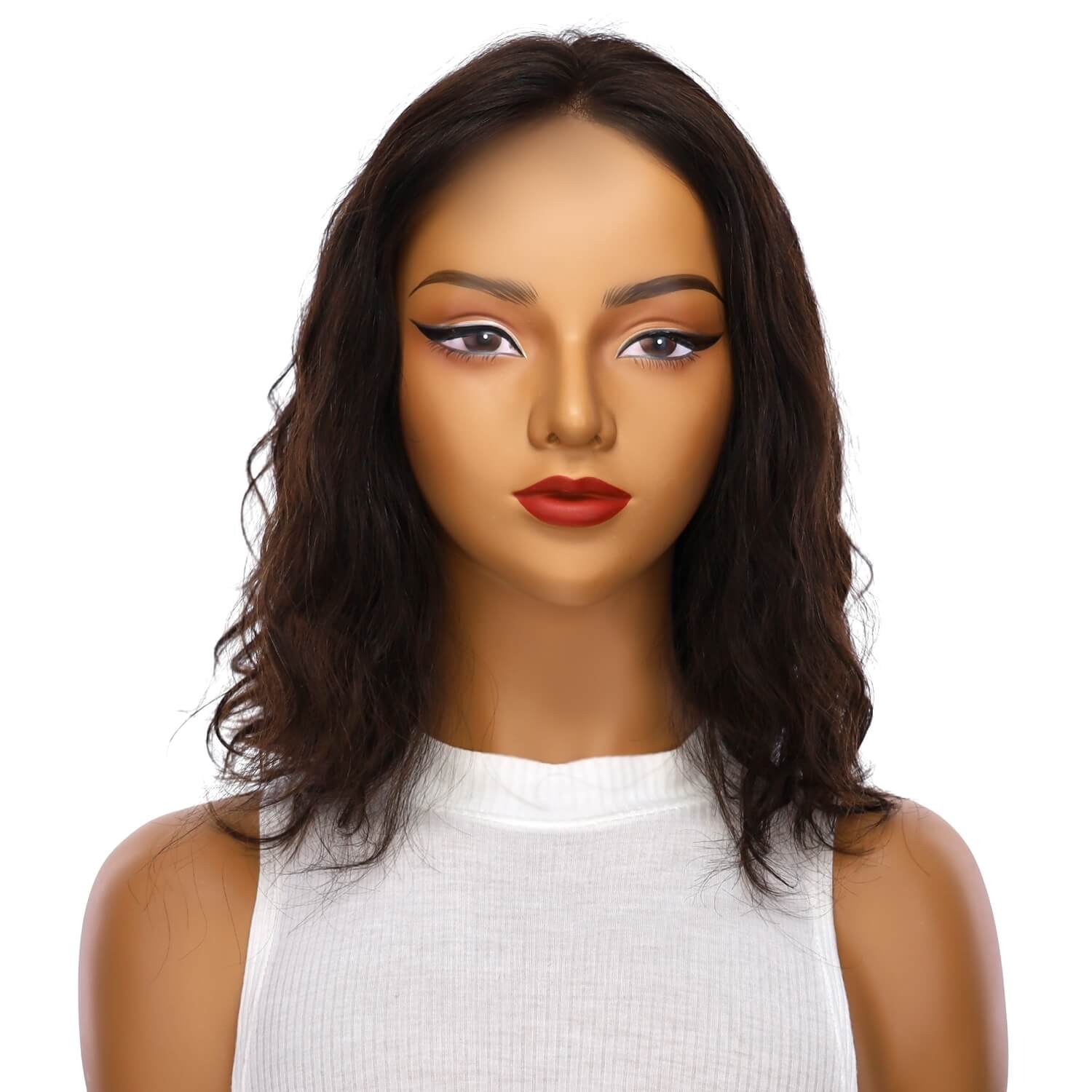 16" Divine Lace Top Wig Soft Black Wavy - Image 2