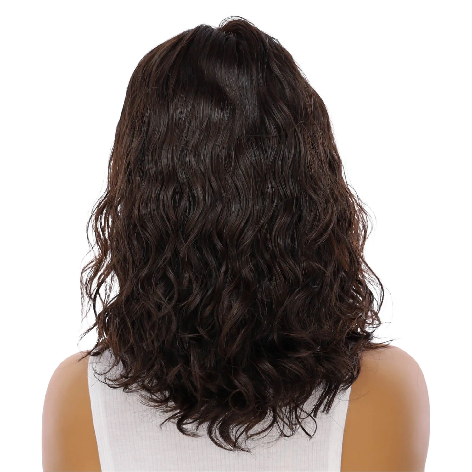 16" Divine Lace Top Wig Soft Black Wavy - Image 3