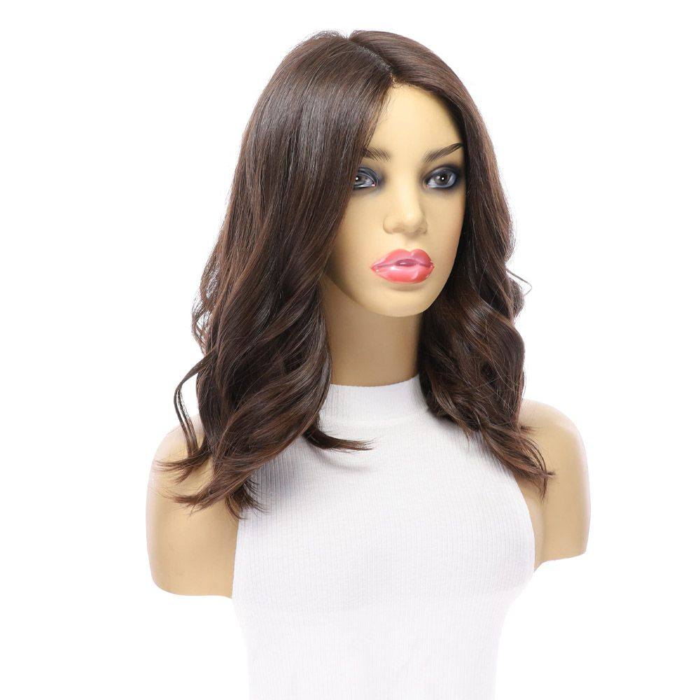 16" Luxe Silk Top Wig #5 Warm Dark Brown - Image 3