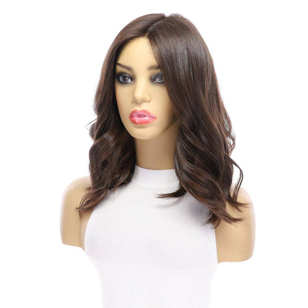 16" Luxe Silk Top Wig #5 Warm Dark Brown - Image 5