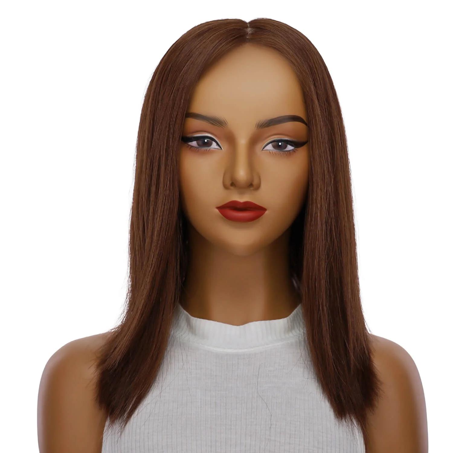 16" Ponytail Silk Part Wig Auburn - Image 2