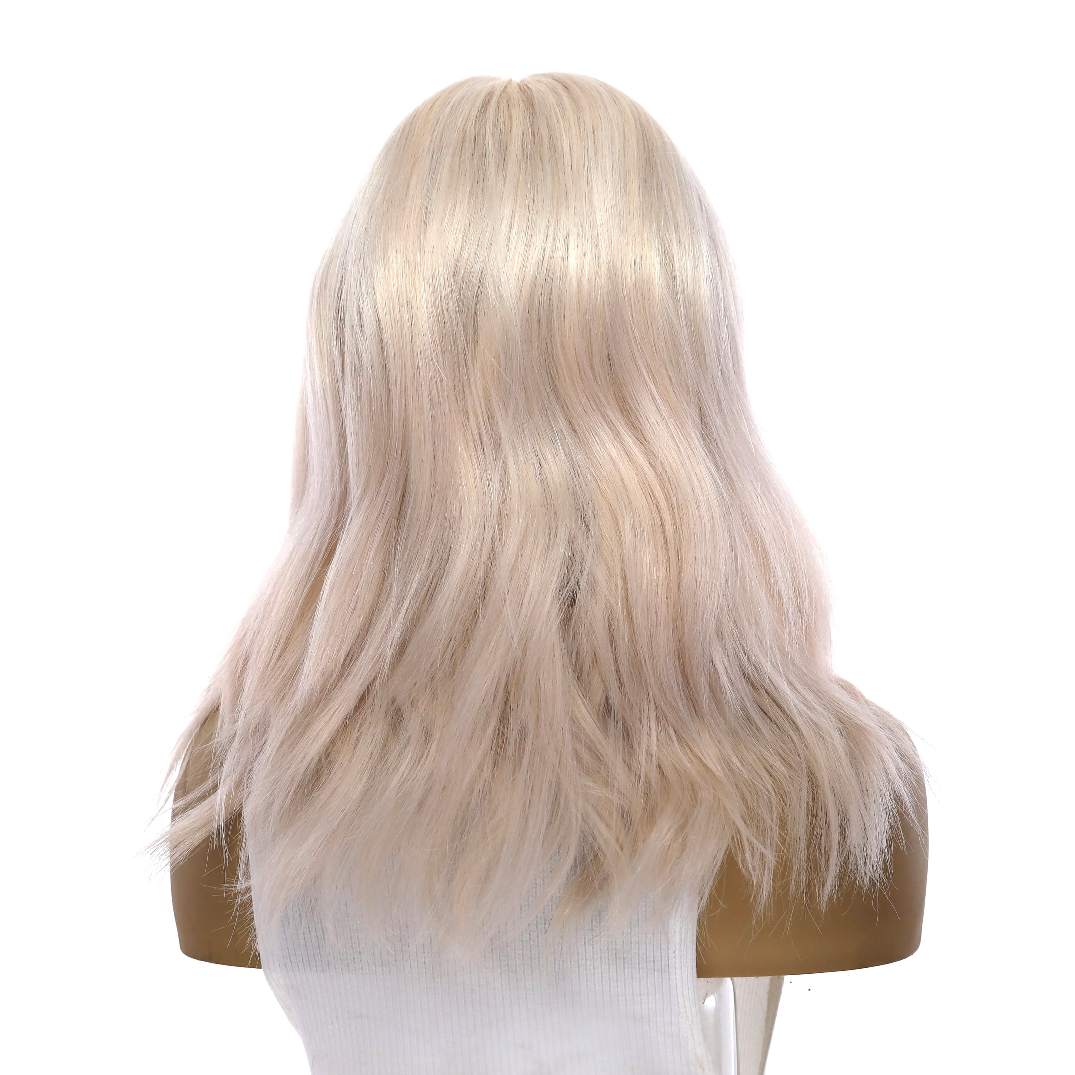16" Ponytail Silk Part Wig Ice Blonde - Image 3