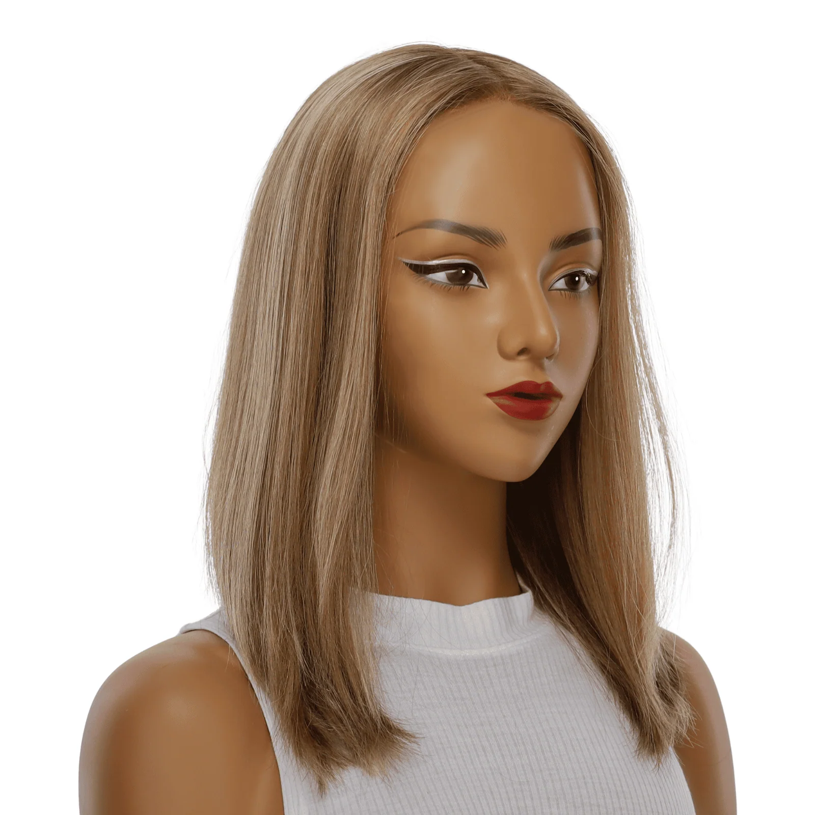 16" Ponytail Silk Part Wig Medium Blonde