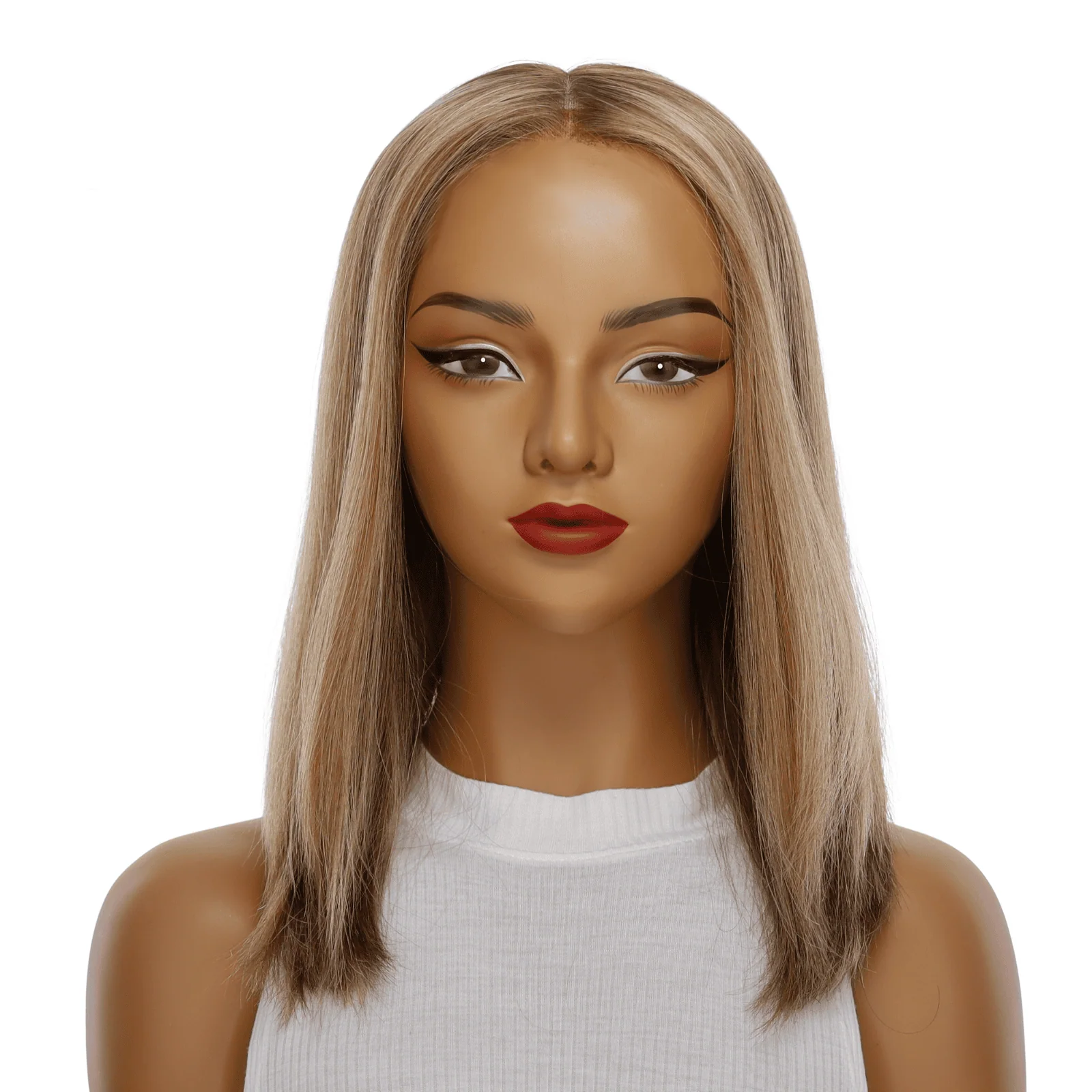 16" Ponytail Silk Part Wig Medium Blonde - Image 2