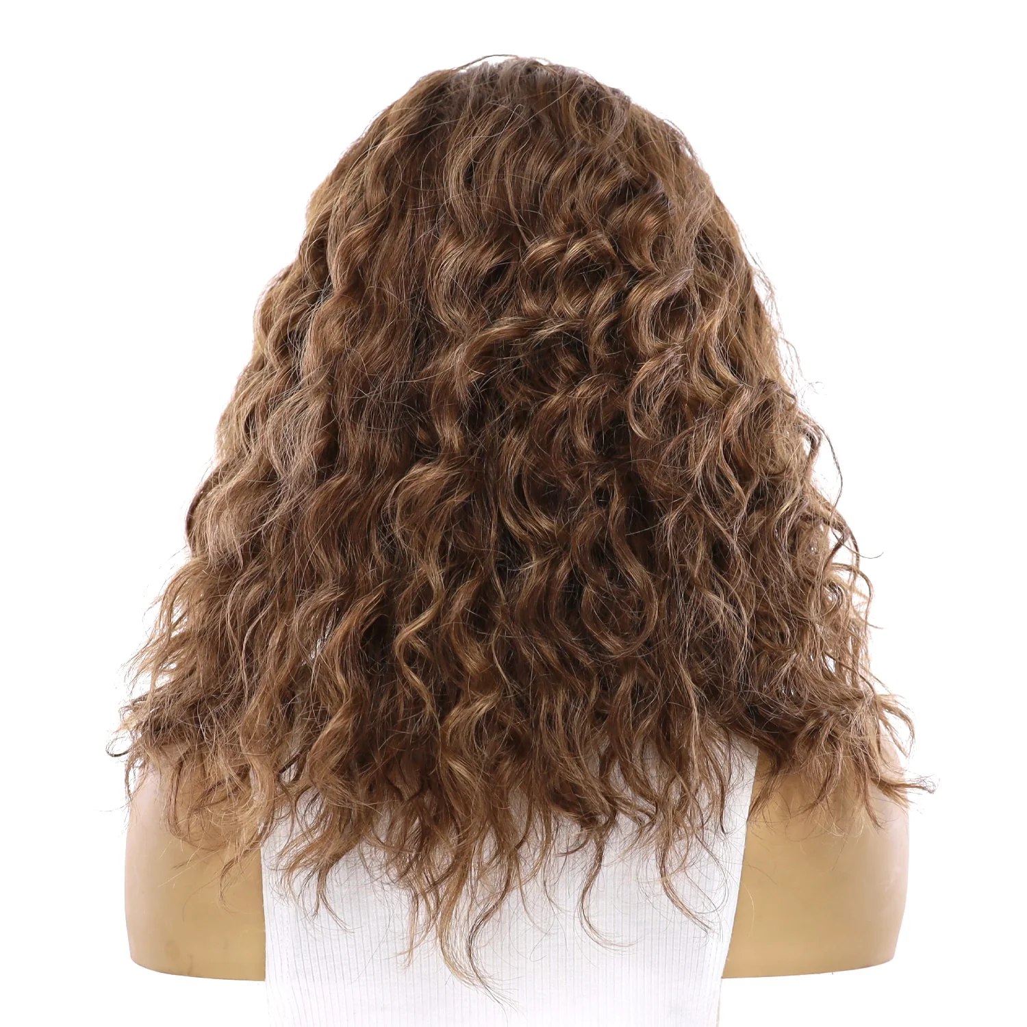 16" Ponytail Silk Part Wig Medium Brown Babylight Wavy - Image 3