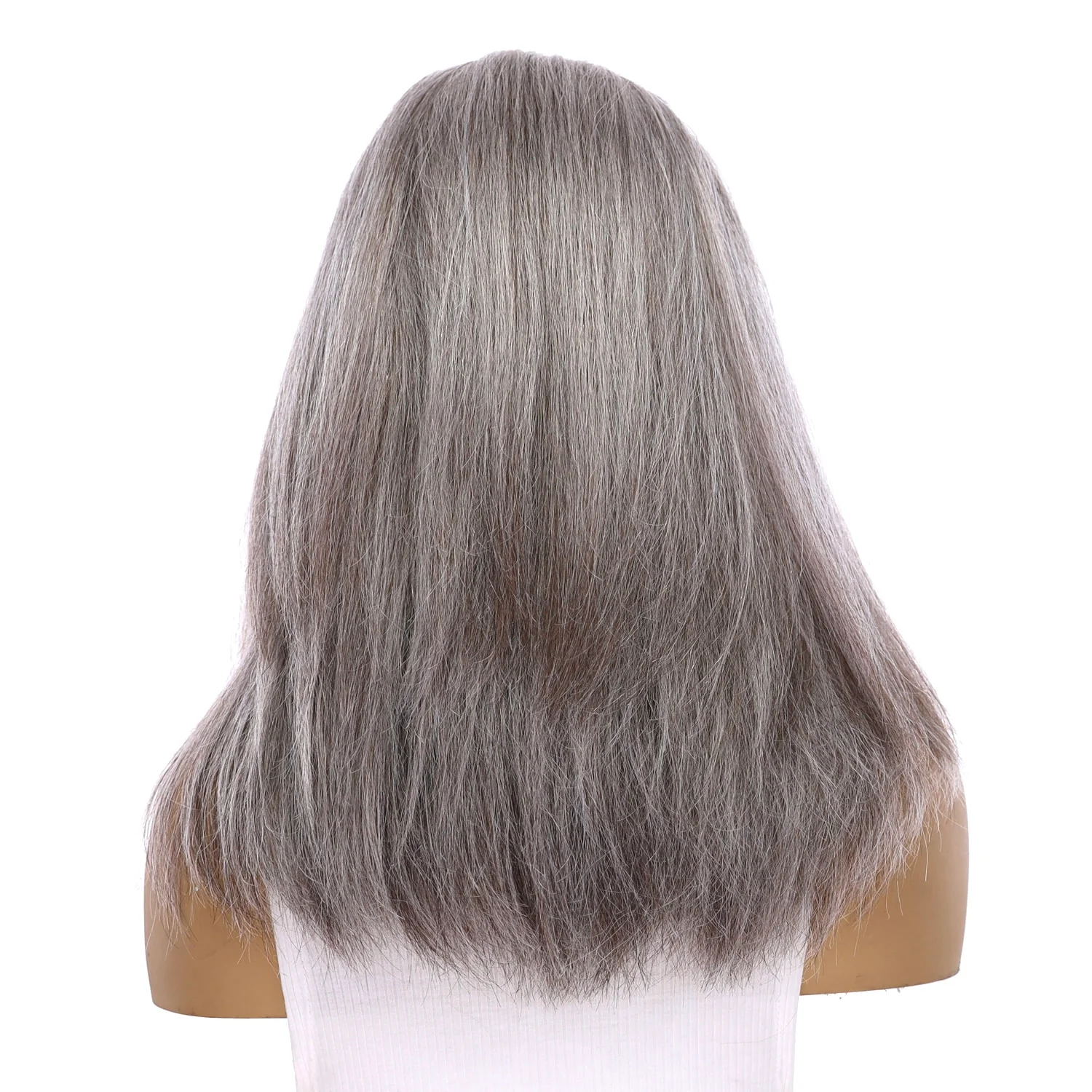 16" Ponytail Silk Part Wig Silver Fox - Image 3