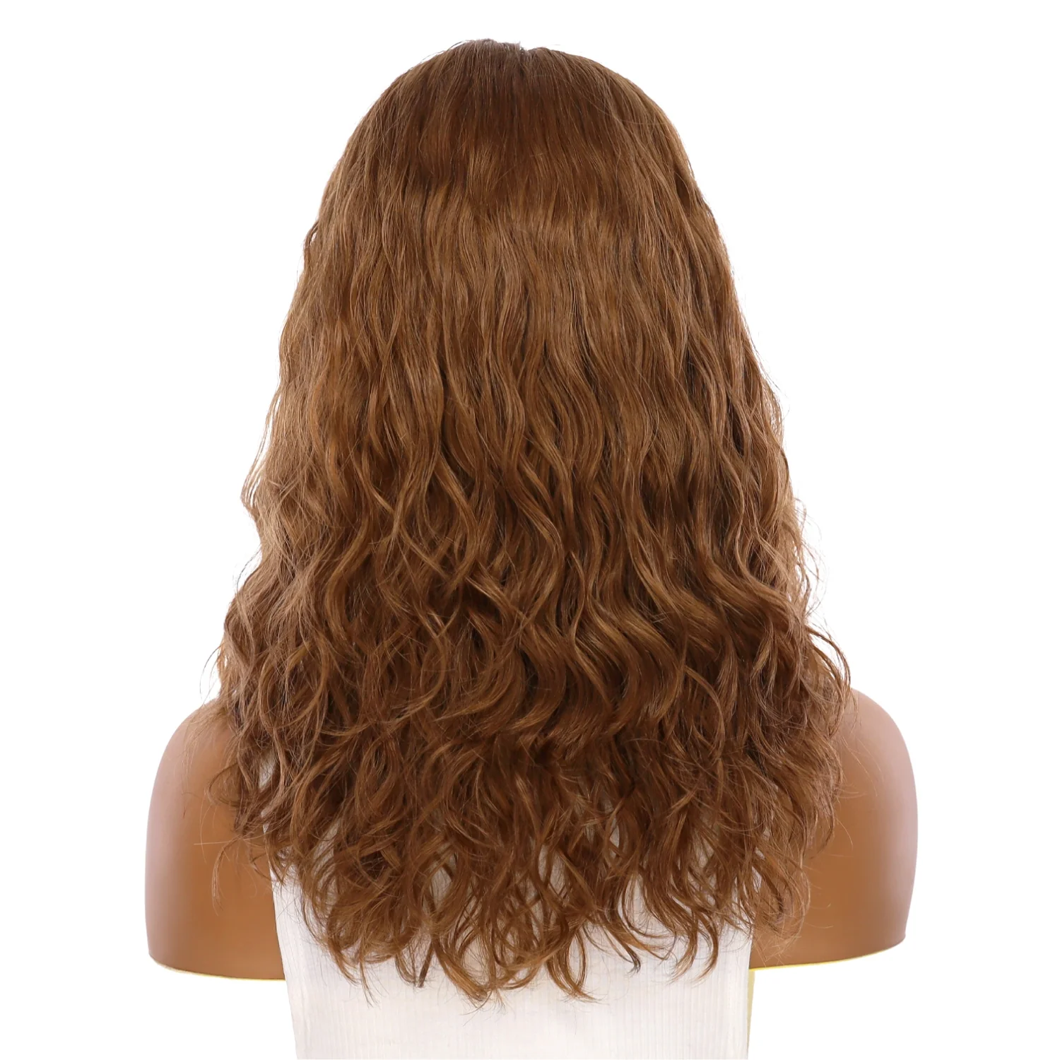 16" Ponytail Silk Part Wig Strawberry Blonde Wavy - Image 3