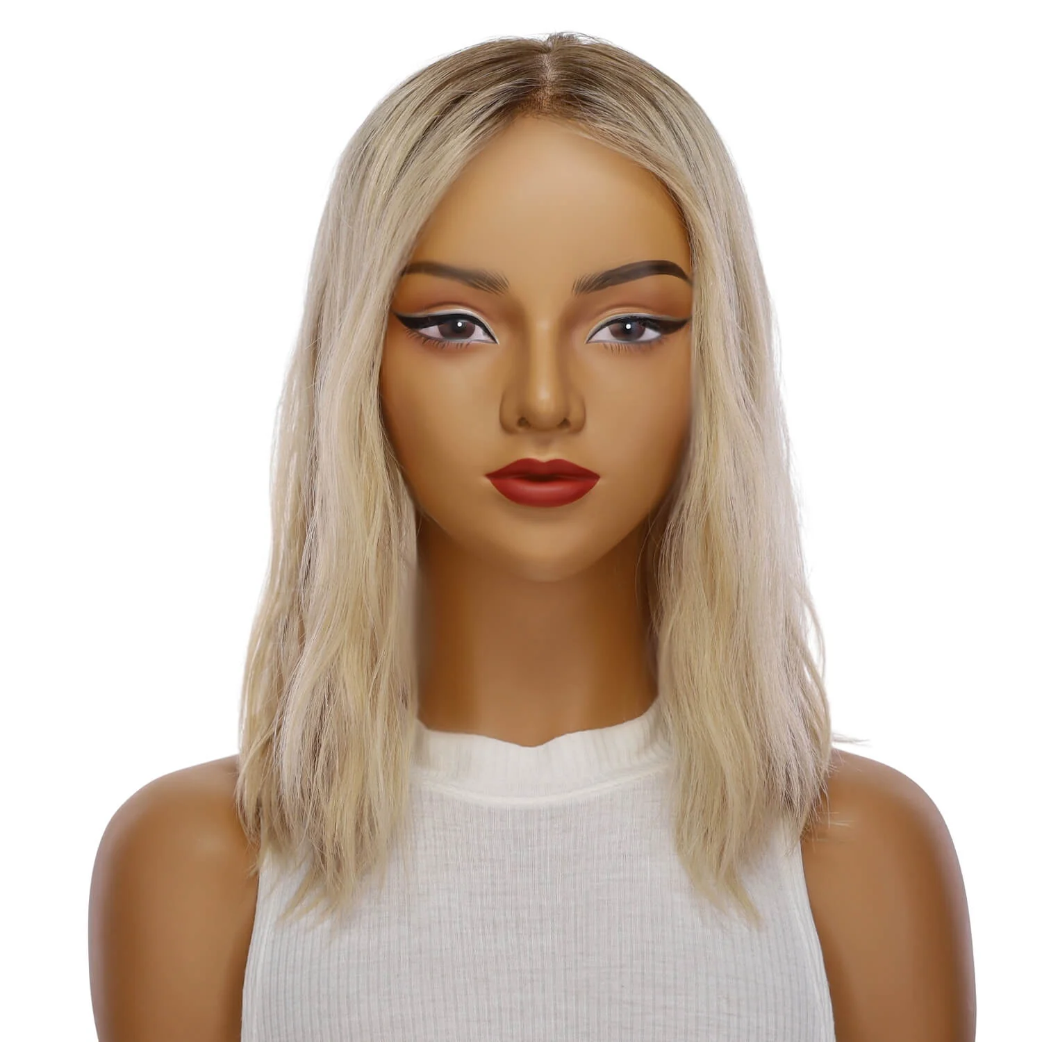 16" Princess Silk Top Wig Beige Blonde Wavy - Image 2