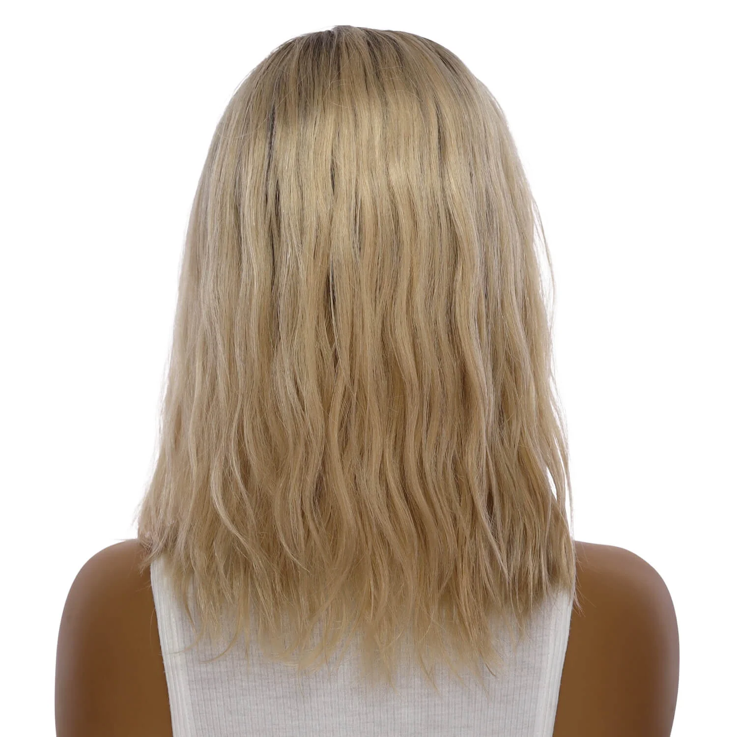 16" Princess Silk Top Wig Beige Blonde Wavy - Image 3