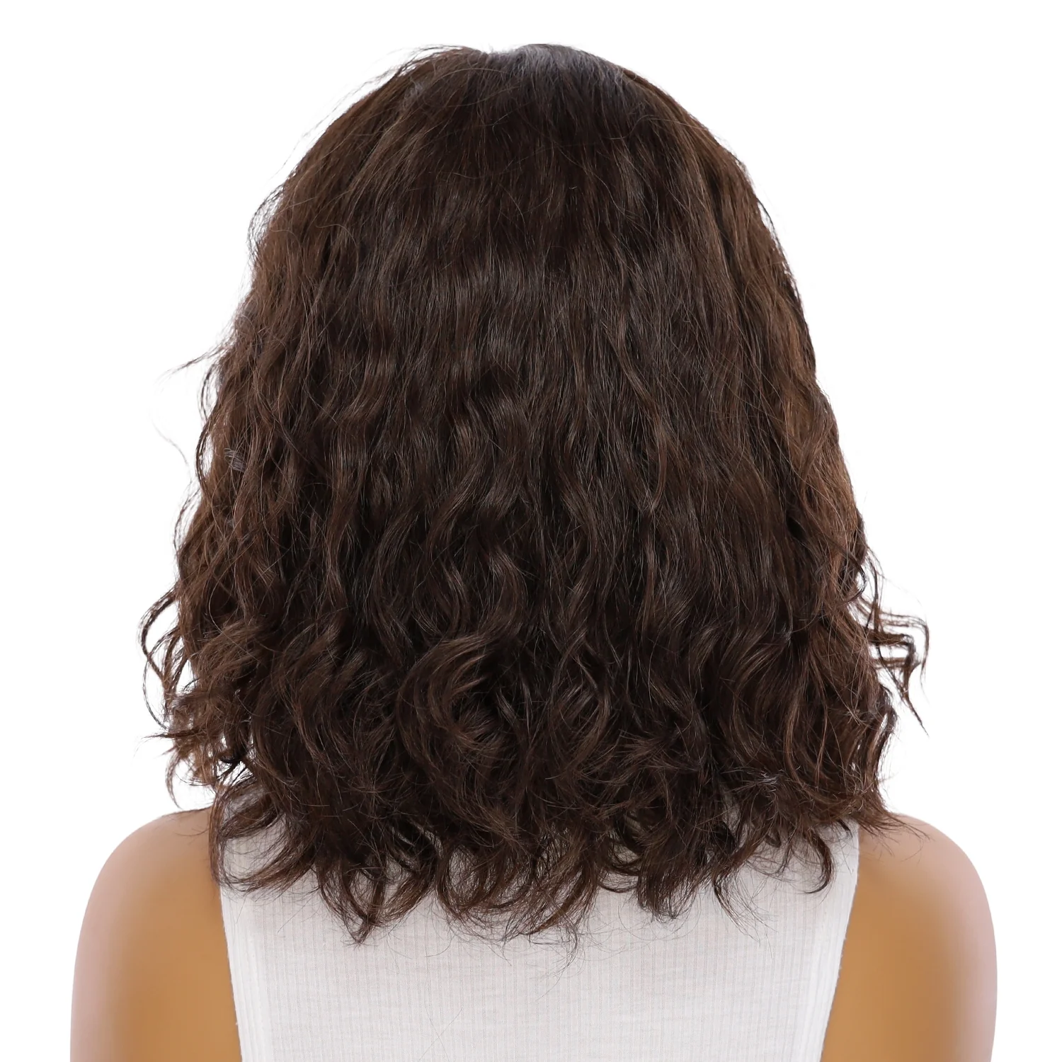 16" Princess Silk Top Wig Dark Brown Wavy - Image 3