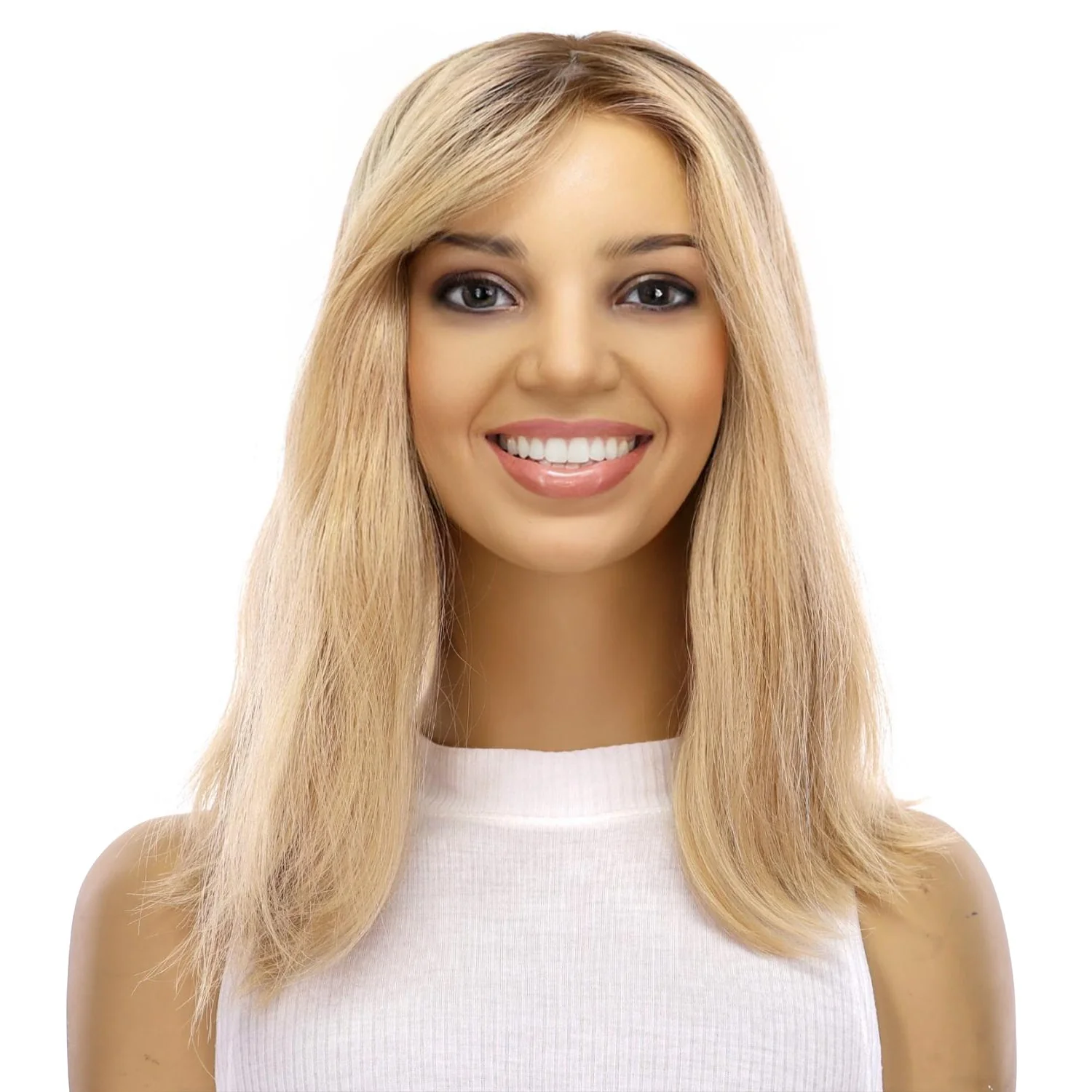 16" Princess Silk Top Wig Golden Blonde Wavy - Image 2