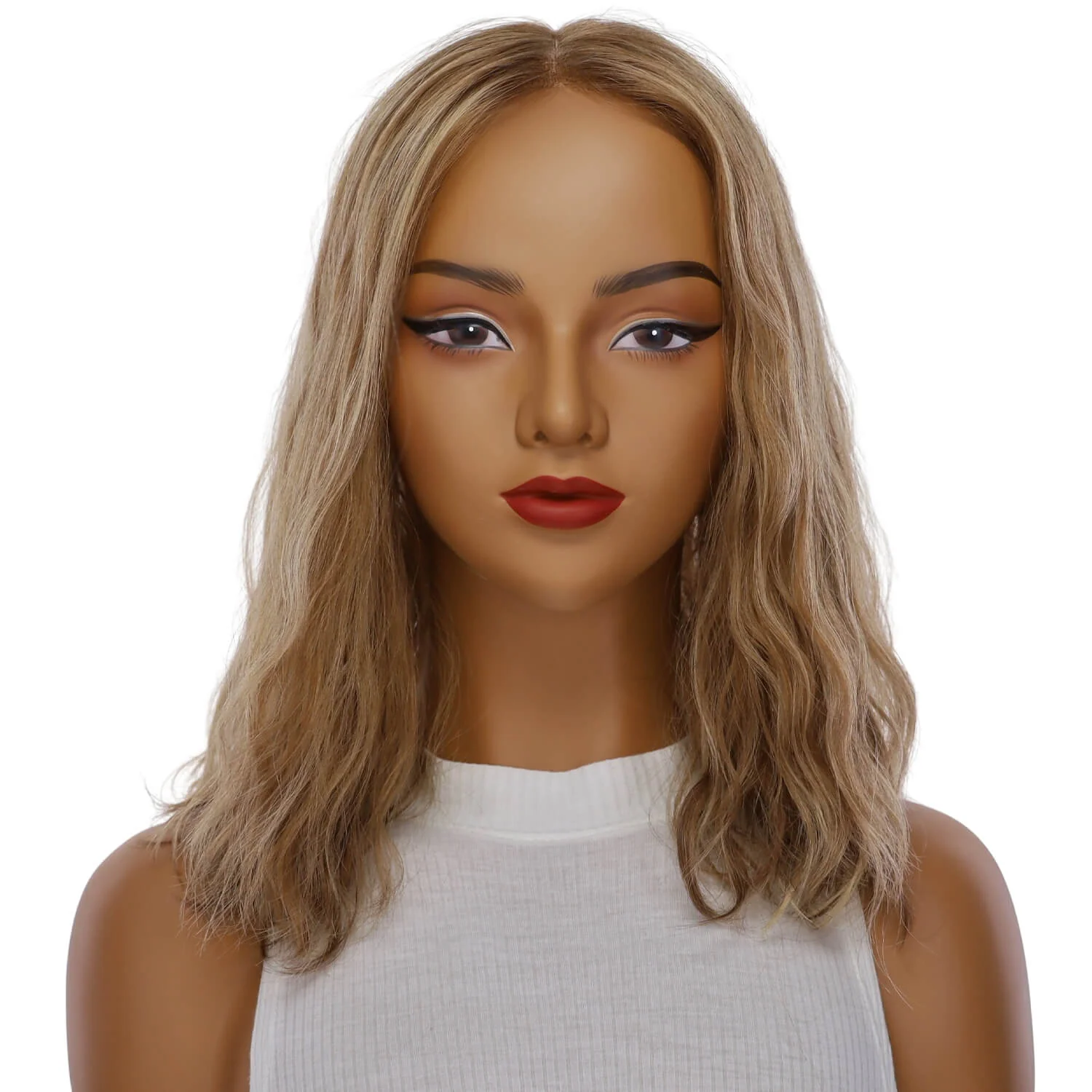 16" Princess Silk Top Wig Medium Blonde Wavy - Image 2
