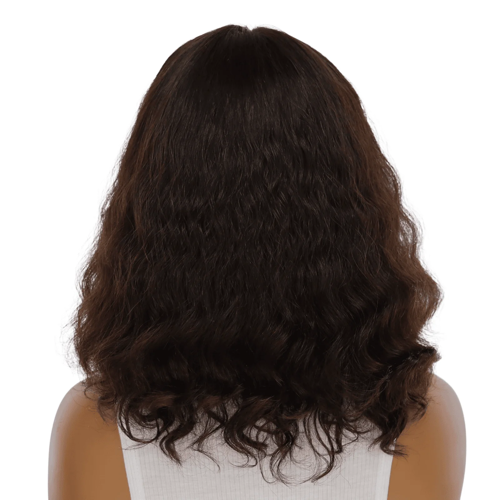 16" Princess Silk Top Wig Soft Black Wavy - Image 3