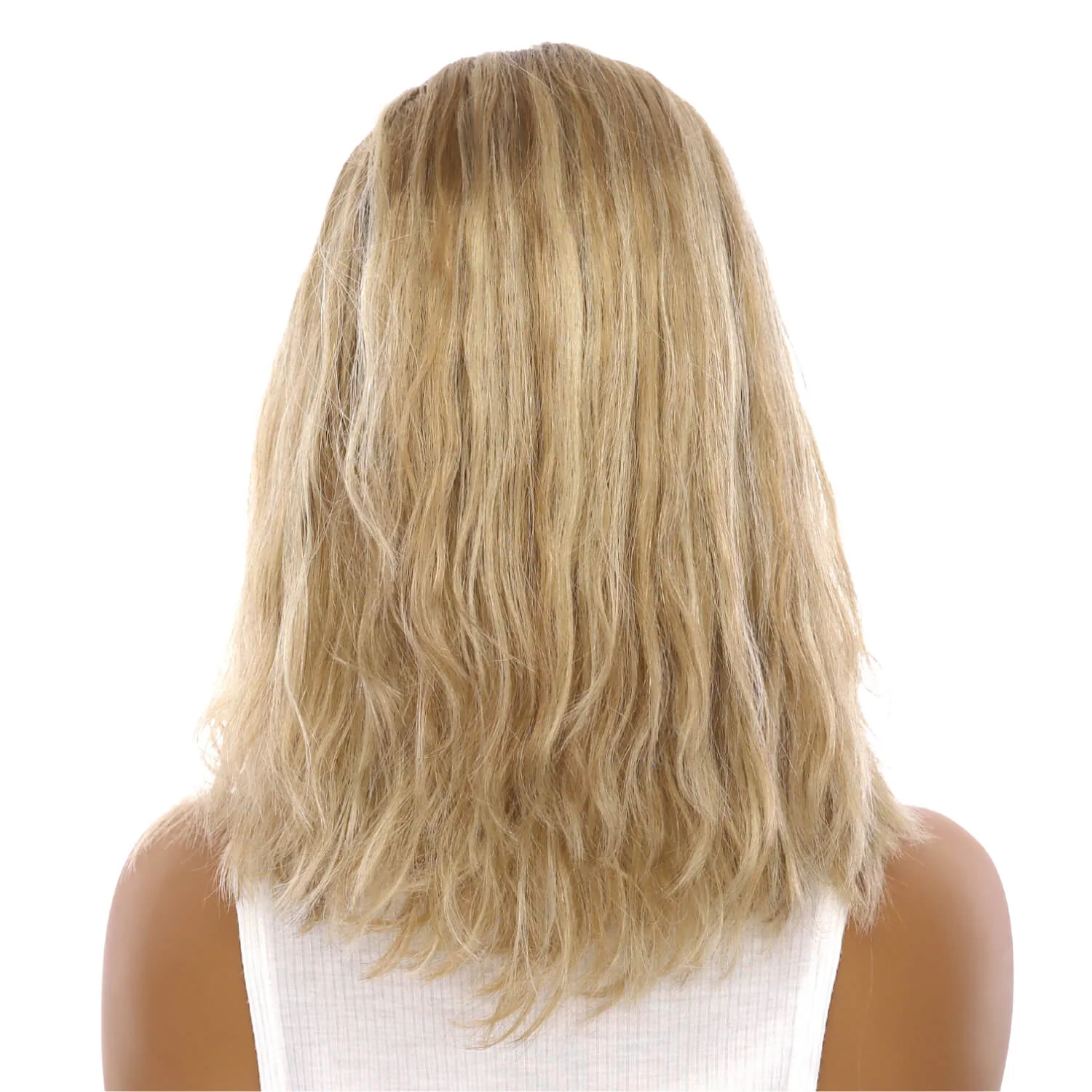 16" Princess Silk Top Wig Ash Blonde Wavy - Image 3