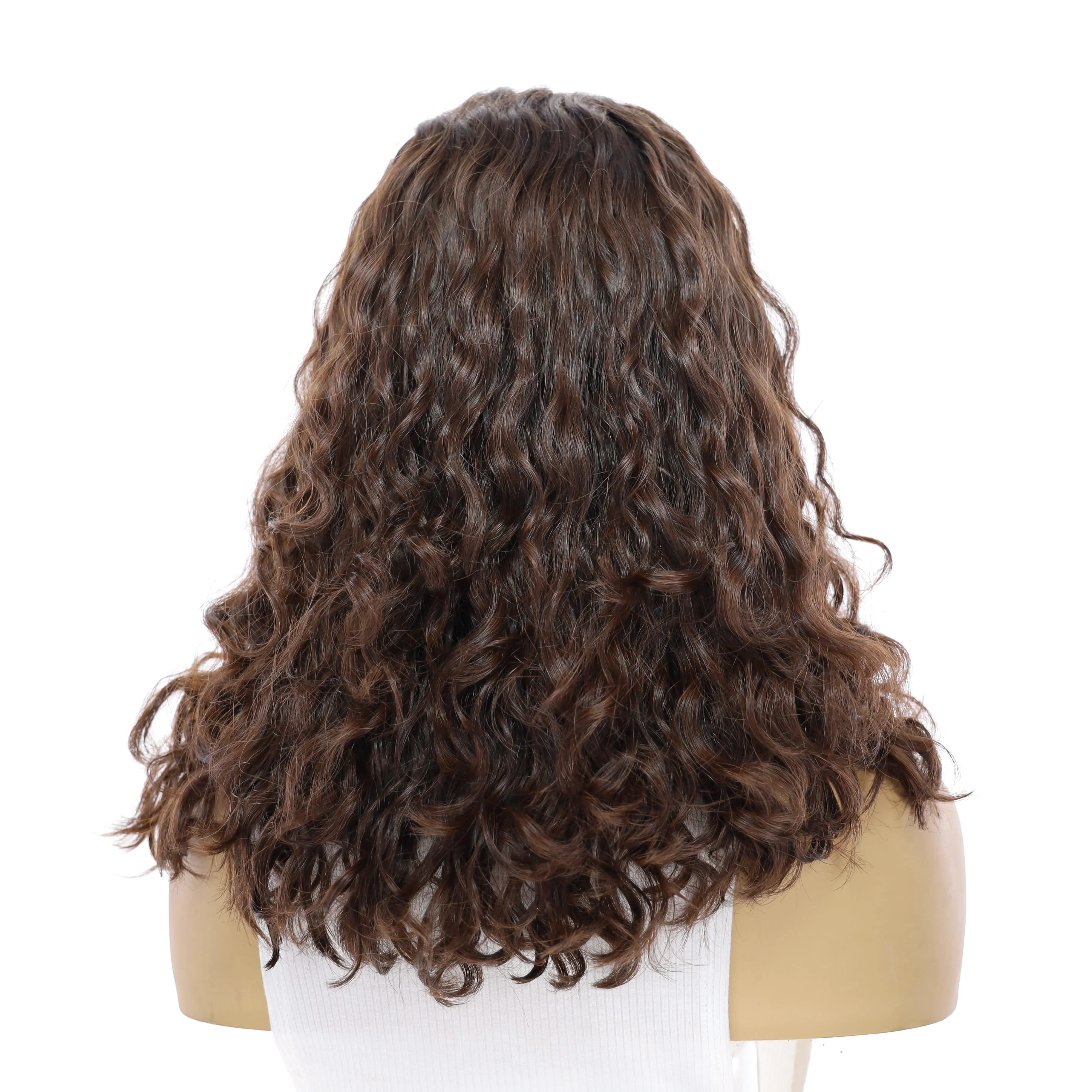 16" Secret Lace Top Wig #4 Dark Brown Wavy - Image 3