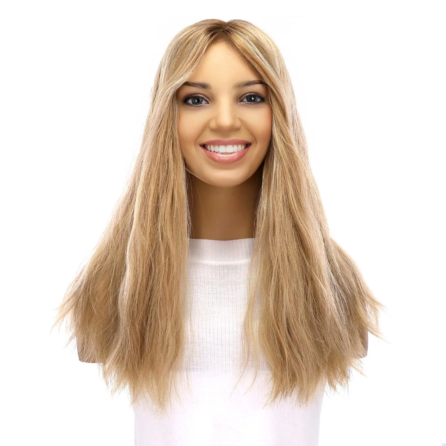 18" Emerald Silk Top Topper Ash Blonde Wavy - Image 2