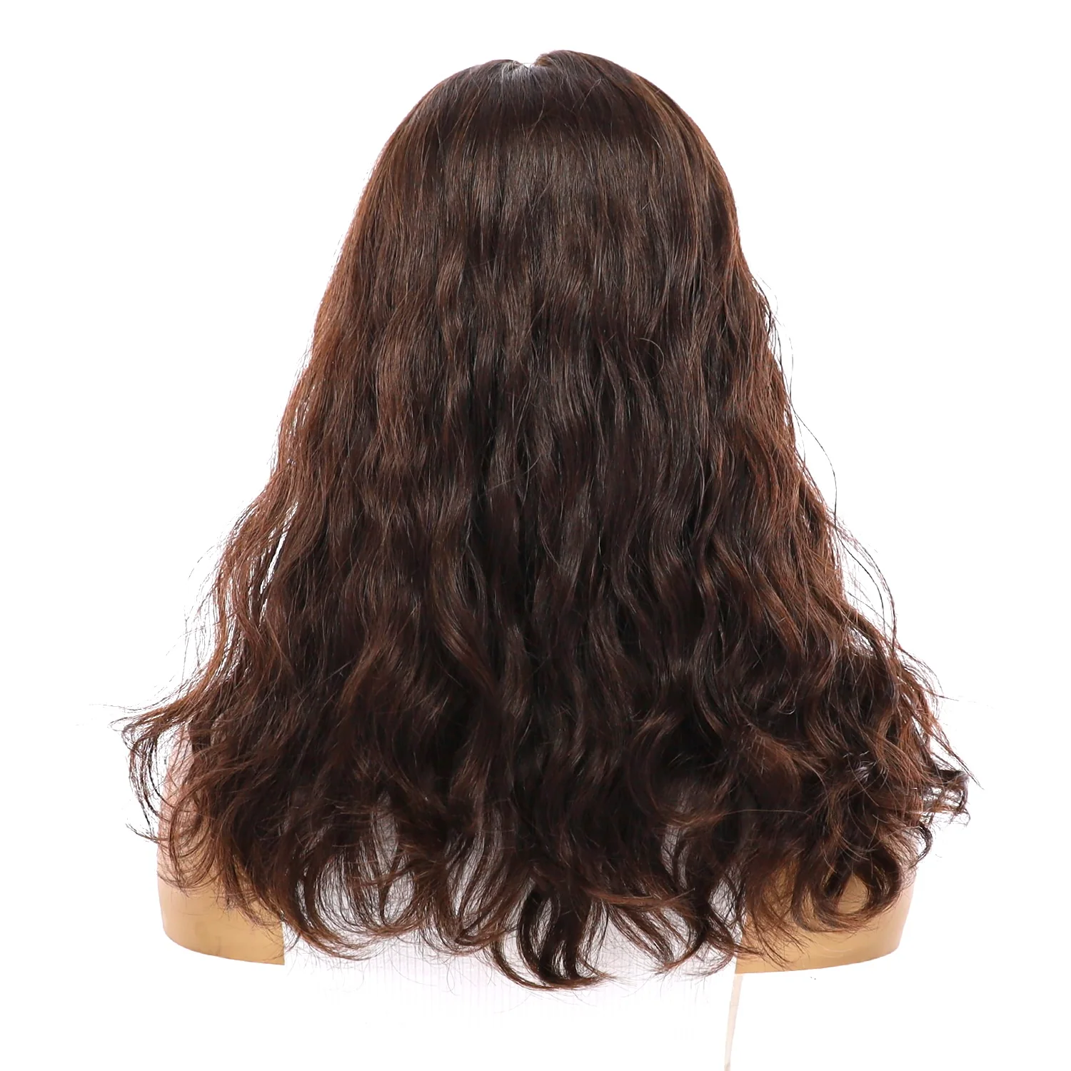 18" Emerald Silk Top Topper Dark Brown Wavy - Image 3