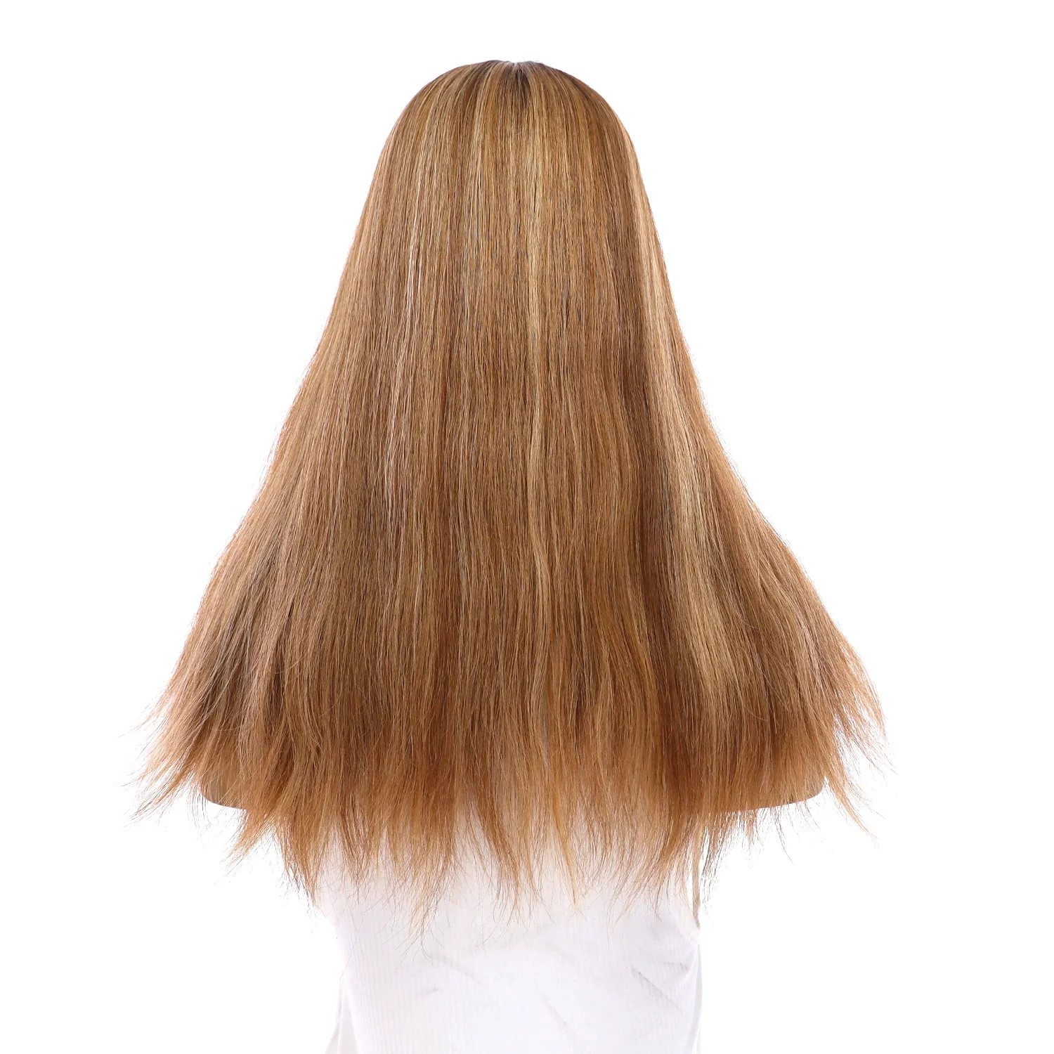 18" Emerald Silk Top Topper Medium Blonde w/ Highlights Slightly Wavy - Image 3