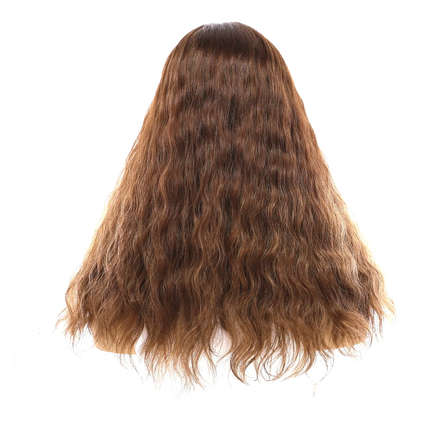 18" Emerald Silk Top Topper Medium Brown Balayage Wavy - Image 3
