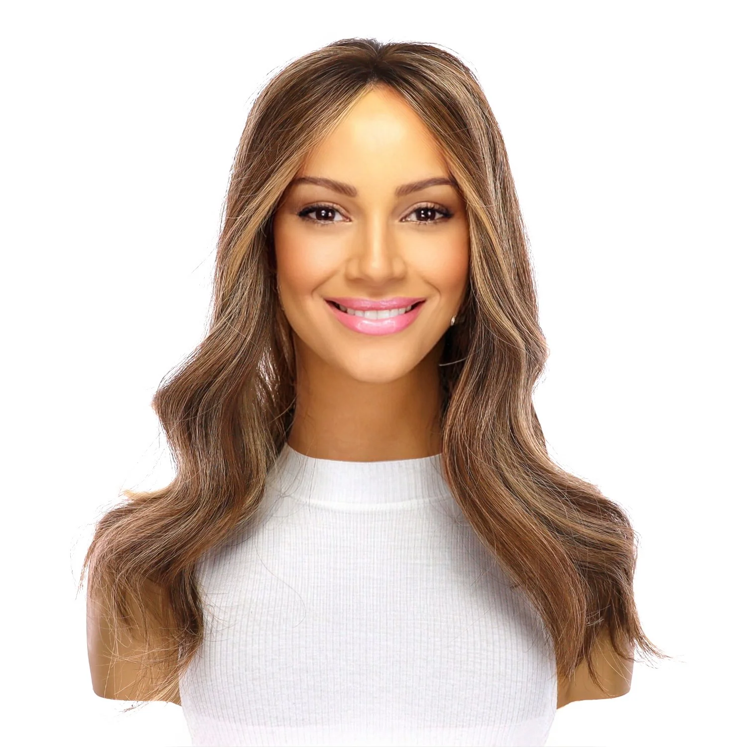 18" Emerald Silk Top Topper Medium Brown w/ Highlights - Image 2