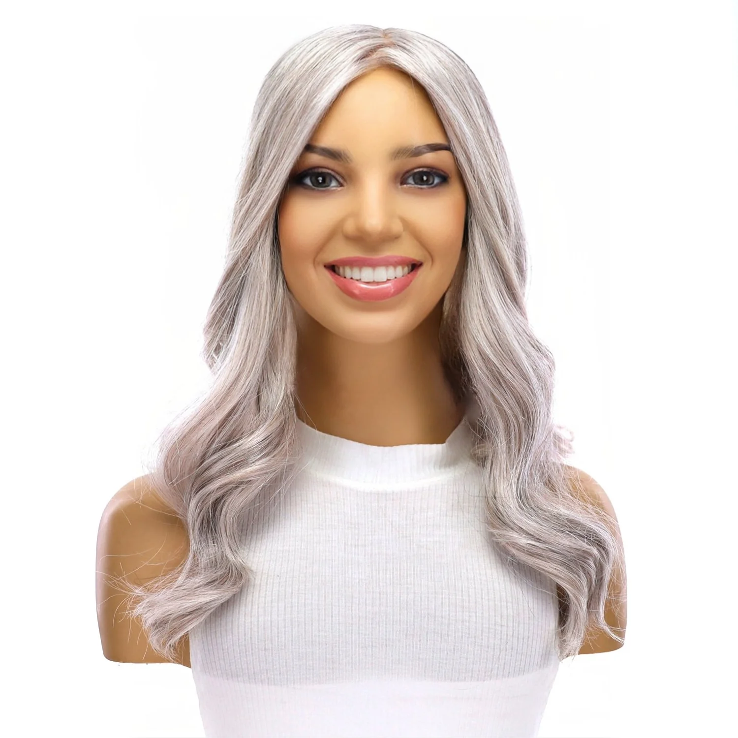 18" Emerald Silk Top Topper Snow Grey - Image 2