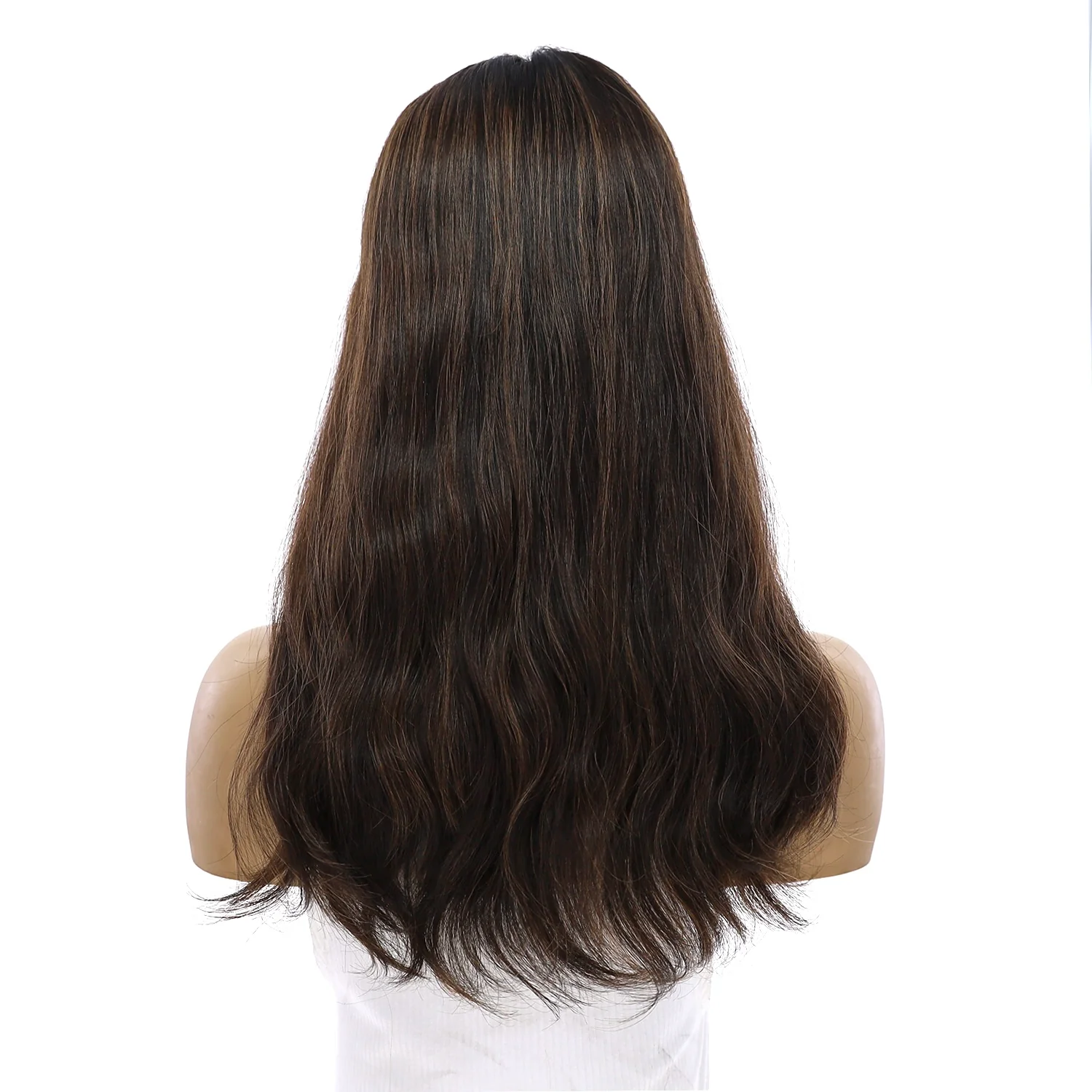 18" Emerald Silk Top Topper Soft Black w/ Highlights Slightly Wavy - Image 3