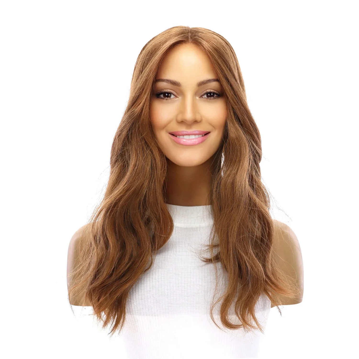 18" Emerald Silk Top Topper Strawberry Blonde Wavy - Image 2
