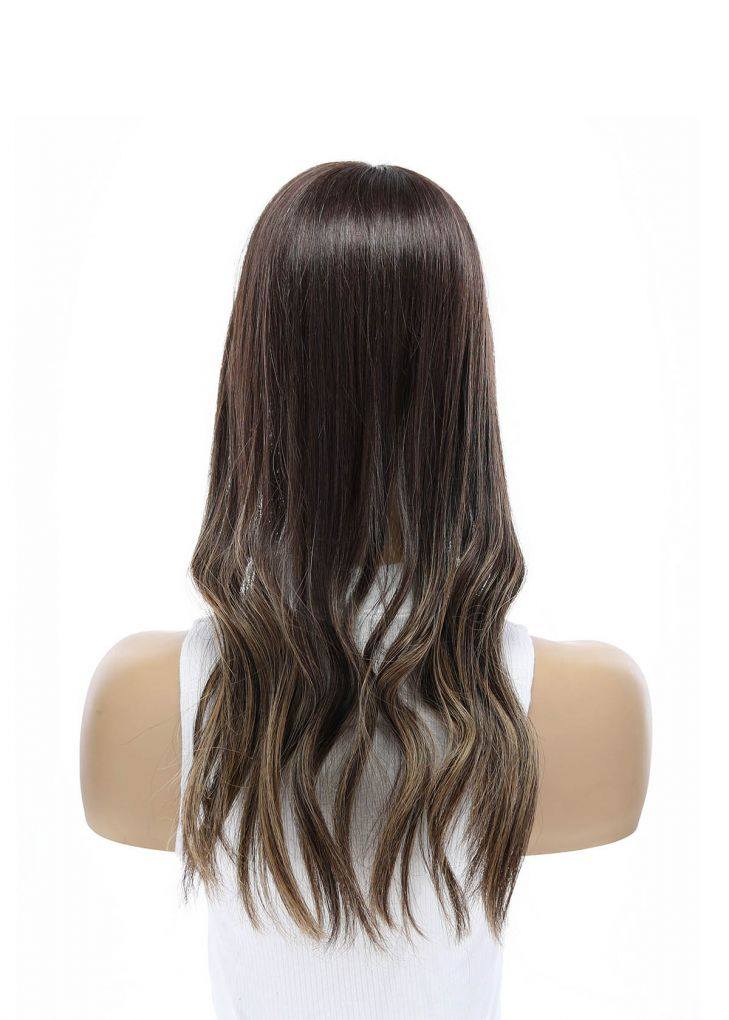 20" Diamond Mono Top Topper Dark Brown Balayage - Image 4