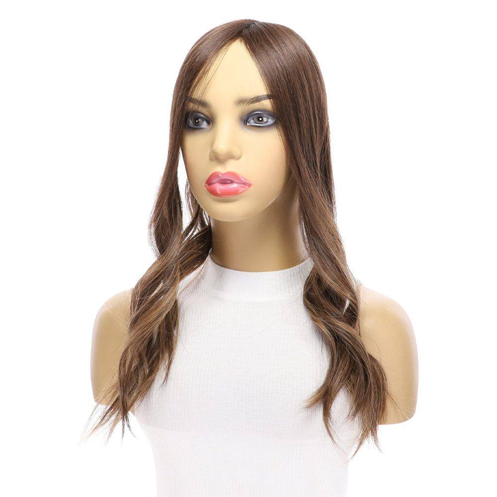 20" Diamond Mono Top Topper Medium Brown Balayage - Image 4