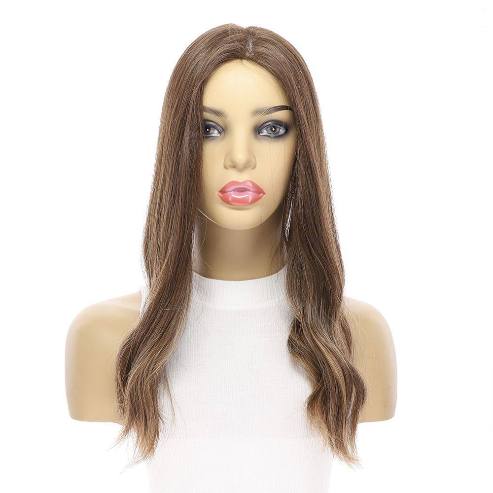 18" Emerald Silk Top Topper Medium Brown Balayage - Image 5